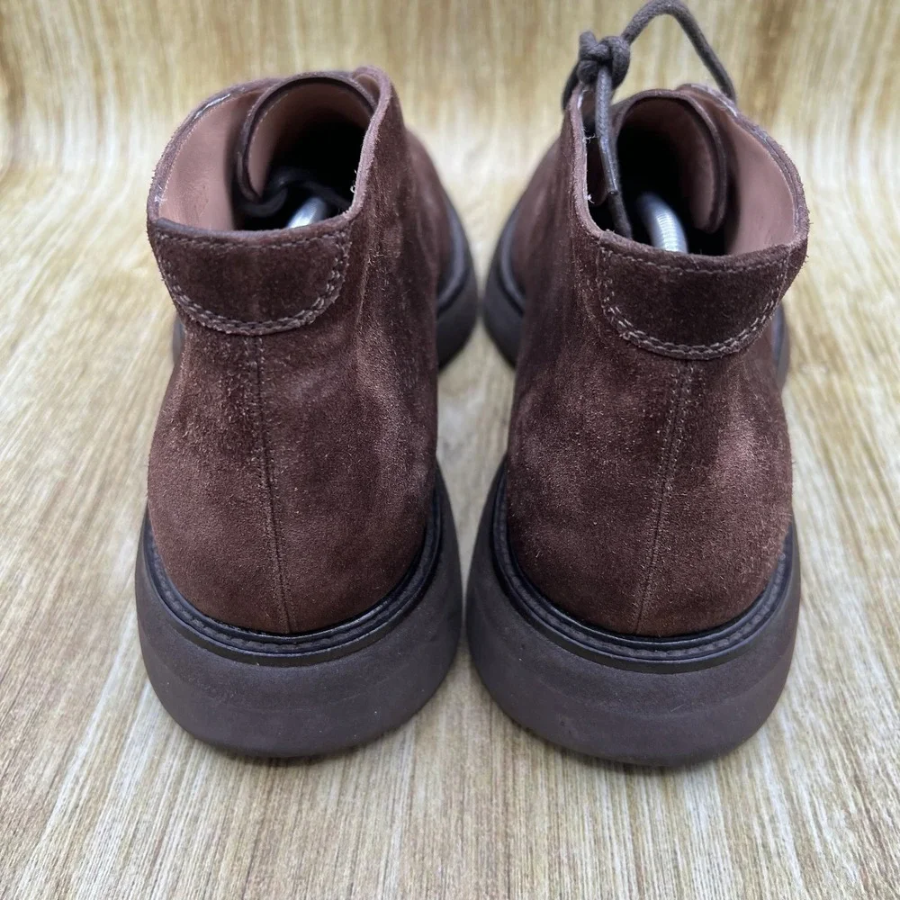 Salvatore Ferragamo Bernard Chukka Boots Men's 6.5 EE Brown Suede Gancini
